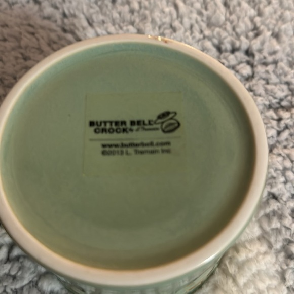 The Original Butter Bell Crock by L Tremain 2013 French Ceramic Sea Spray Green - Picture 5 of 5
